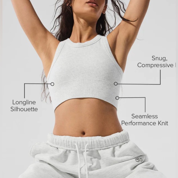 Alo Yoga Seamless Delight High Neck Bra Womens Size L Athleisure Lounge Workout - Picture 2 of 9